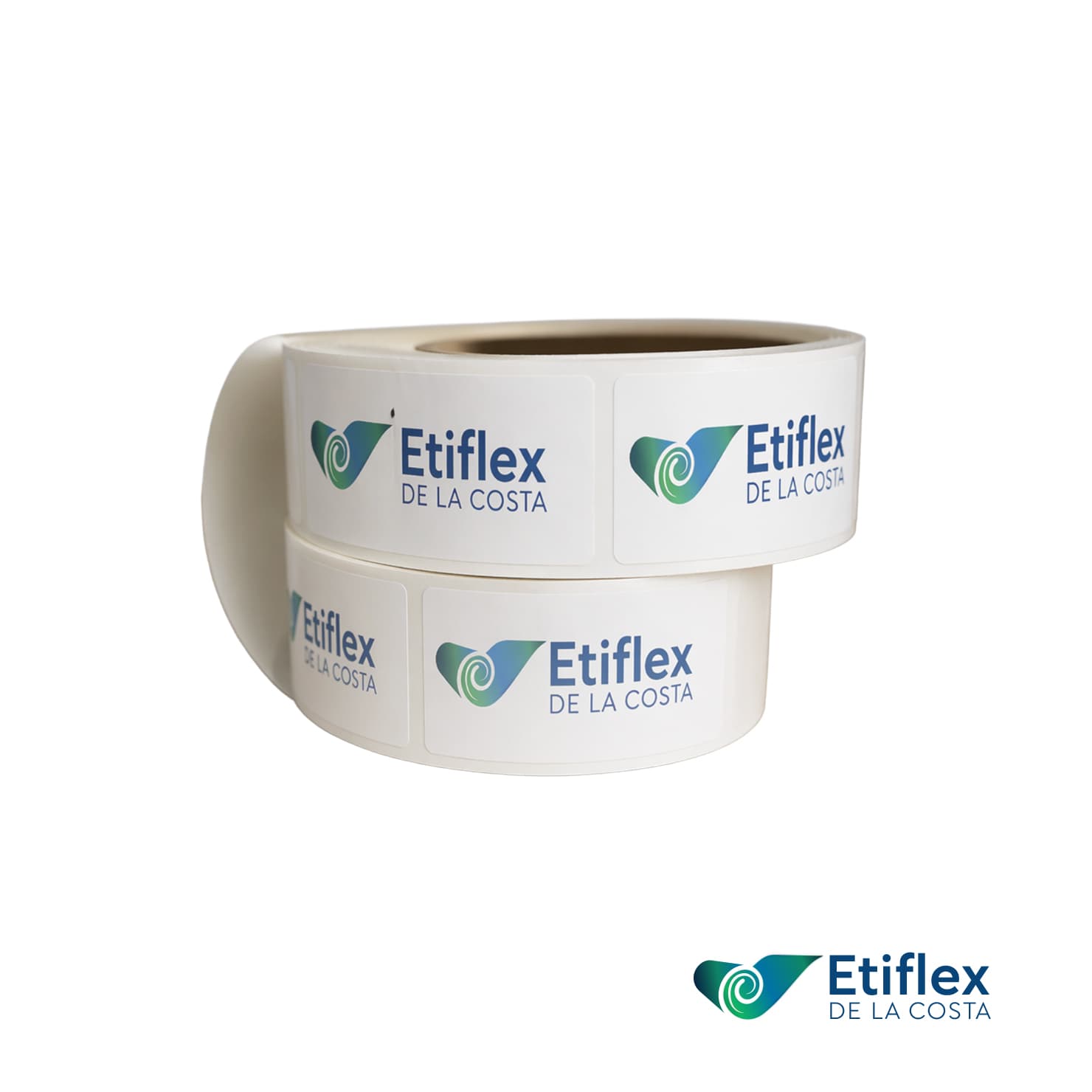 Etiquetas adhesivas fondeadas en rollo